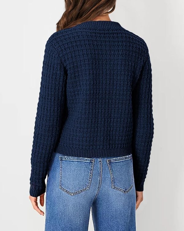 Womens Knit Cardigan Long Saonta Open Front Button Down Jacket