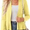 Women's Casual Draped Open Front Cropped Cardigan Long Saonta Sweater Peplum Knit Outwear