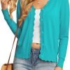 Women's Long Saonta V-Neck Button Down Cardigan Knit Shrugs Sweater