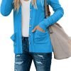 Women's Cardigans Button Down Solid Knit Loose Cardigans with Pockets
