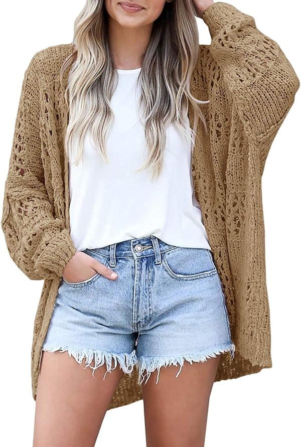 Lightweight Summer Cardigan for Women Spring Netted Crochet Knit Cardigans Sweaters