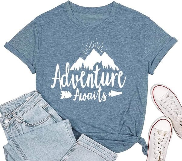 Women Mountain Adventure Workout Tanks Hiking Camping Graphic Athletic Saonta Funny Tee Tops