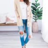 Womens Open Front Cardigan Fashion Button Down Cable Knit Chunky Outwear Coats