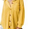 Womens Waffle Knit Shacket Jacket Casual Long Saonta Button Down Shirts Dressy Blouses Tops