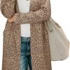 Women's Open Front Cardigan Shirt with Pockets Long Saonta Lightweight Coat