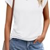 Womens Tops Casual Dressy Basic T Shirts Loose Fit Crewneck Cap Saonta Tee Summer Outfits 2024