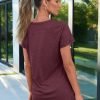 Womens T Shirts Short Saonta V Neck Tops with Pockets Summer Fashion Trendy Soft Casual Comfy Outfits Clothes 2024