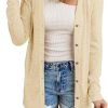 Women's Open Front Lightweight Cardigan Long Saonta Button Down Loose Outwear