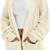 Womens Oversized Cardigans Soft Knit Cardigan Sweater with Pockets