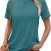 T Shirts Short Saonta Crewneck Tees for Women Trendy Lightweight Soft Casual Summer Tops Clothes 2024
