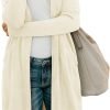Women's Open Front Cardigan Shirt with Pockets Long Saonta Lightweight Coat