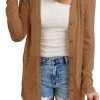 Women's Open Front Lightweight Cardigan Long Saonta Button Down Loose Outwear