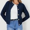 Womens Knit Cardigan Long Saonta Open Front Button Down Jacket