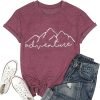 Women Mountain Adventure Workout Tanks Hiking Camping Graphic Athletic Saonta Funny Tee Tops