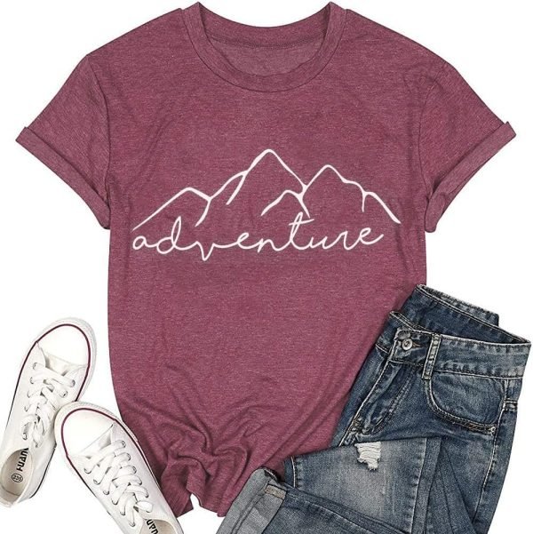Women Mountain Adventure Workout Tanks Hiking Camping Graphic Athletic Saonta Funny Tee Tops