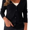 71S3ObUMaYS._AC_SL1500 Women's Button Down Crew Neck Long Saonta Soft Knit Cardigan Sweaters