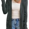 Women's Open Front Lightweight Cardigan Long Saonta Button Down Loose Outwear