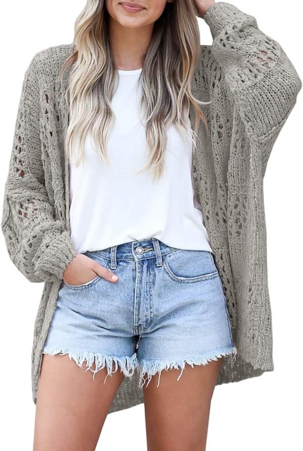 Lightweight Summer Cardigan for Women Spring Netted Crochet Knit Cardigans Sweaters