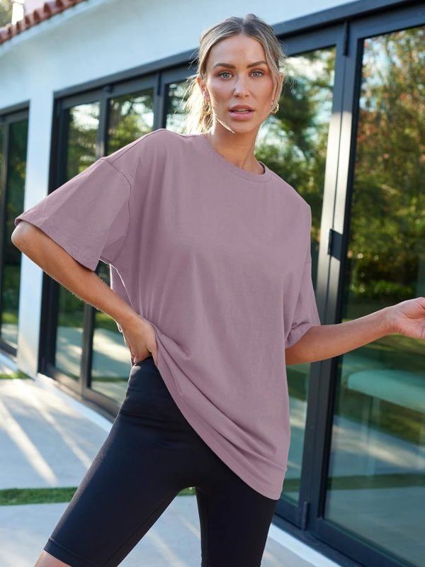 Trendy Queen Womens Fashion Workout T Shirts Athletic Plus Size Tops Summer Trendy Clothes 2024 Short Saonta Spring Tee