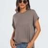 Women Tops Casual Basic T Shirts Loose Fit Crewneck Short Saonta Summer Outfits