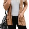 Women's Cardigans Button Down Solid Knit Loose Cardigans with Pockets