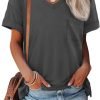 Womens T Shirts 2024 Short Saonta V-Neck Shirts Cute Fit Summer Casual Tee Tops S-XXL