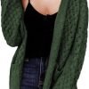 Women's 2024 Fashion Casual Open Front Long Saonta Chunky Cable Knit Cardigans Sweaters Outerwear Coats with Pockets