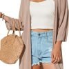 Womens 2024 Casual 3/4 Short Saonta Open Front Cardigan Lightweight Kimono Summer Beach Outfits