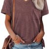 Womens T Shirts 2024 Short Saonta V-Neck Shirts Cute Fit Summer Casual Tee Tops S-XXL