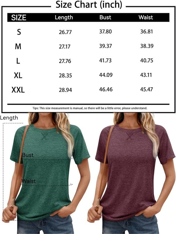 T Shirts Short Saonta Crewneck Tees for Women Trendy Lightweight Soft Casual Summer Tops Clothes 2024