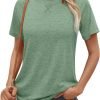 T Shirts Short Saonta Crewneck Tees for Women Trendy Lightweight Soft Casual Summer Tops Clothes 2024