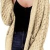 Women's 2024 Fashion Casual Open Front Long Saonta Chunky Cable Knit Cardigans Sweaters Outerwear Coats with Pockets