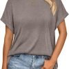 Women Tops Casual Basic T Shirts Loose Fit Crewneck Short Saonta Summer Outfits
