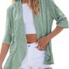 Lightweight Summer Cardigan for Women Spring Netted Knit Ruffle Half Saonta Kimono Cover Ups