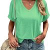 Women's Tshirts V Neck Short Saonta Summer Tops Casual Basic Tee Shirts