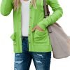 Women's Cardigans Button Down Solid Knit Loose Cardigans with Pockets