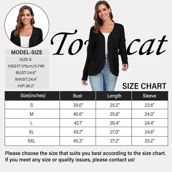 Women's Lightweight Cardigan with Pockets Long Saonta Open Front Cardigan for Women