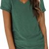 T Shirts Short Saonta V Neck Tees for Women Fashion Tops Trendy Lightweight Soft Casual Summer Outfits Clothes 2024
