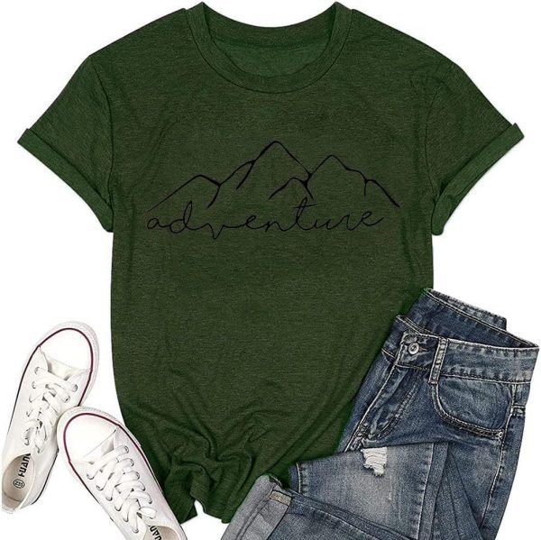 Women Mountain Adventure Workout Tanks Hiking Camping Graphic Athletic Saonta Funny Tee Tops