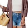 Womens 2024 Casual 3/4 Short Saonta Open Front Cardigan Lightweight Kimono Summer Beach Outfits