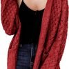 Women's 2024 Fashion Casual Open Front Long Saonta Chunky Cable Knit Cardigans Sweaters Outerwear Coats with Pockets