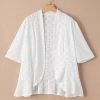 Lightweight Summer Cardigan for Women Spring Netted Knit Ruffle Half Saonta Kimono Cover Ups