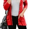 Women's Cardigans Button Down Solid Knit Loose Cardigans with Pockets