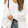 Women's 2024 Fall Open Front Long Lantern Saonta Cardigan Oversized Chunky Outwear with Pocket