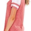Womens Shirts Casual Tunic Tops Color Block Crewneck Summer Loose Fitting Workout Tee Shirts