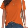 Basic T Shirts for Women UPF 50+ Short Saonta Casual Summer Tops Trendy Solid Loose Fit Tshirt