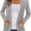 Women's Cardigans with Pockets Casual Lightweight Open Front Cardigan Sweaters for Women (S-2XL)
