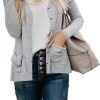 Women's Cardigans Button Down Solid Knit Loose Cardigans with Pockets
