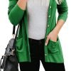 Women's Cardigans Button Down Solid Knit Loose Cardigans with Pockets
