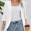 Lightweight Summer Cardigan for Women Spring Netted Knit Ruffle Half Saonta Kimono Cover Ups